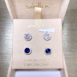 Isabella M BRAND NEW 2 pair of sterling silver stud earrings 😍 Box included 🎁